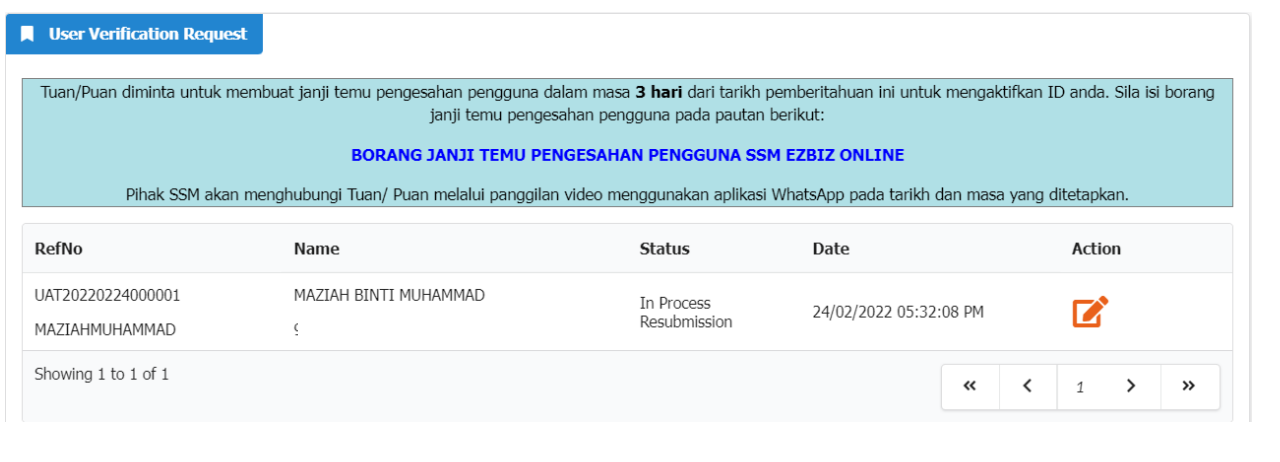 SSM will process your application within 1-3 working days